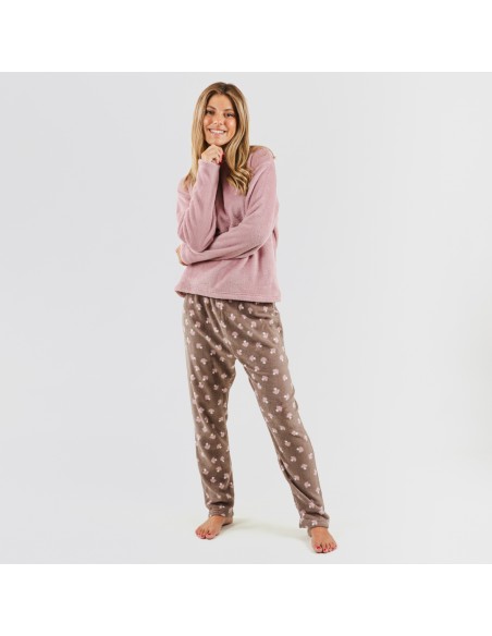 Pijama coral Ellen malvarosa