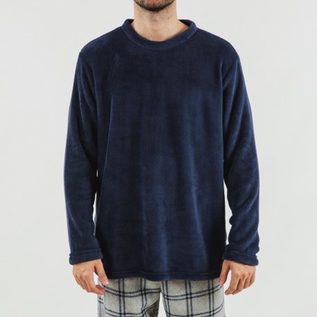 Pijama coral hombre Cuadro Enrique azul marino