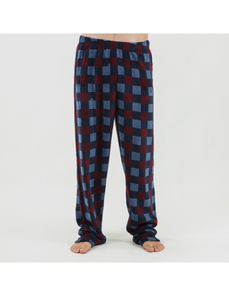 Pijama coral hombre Blas burdeos