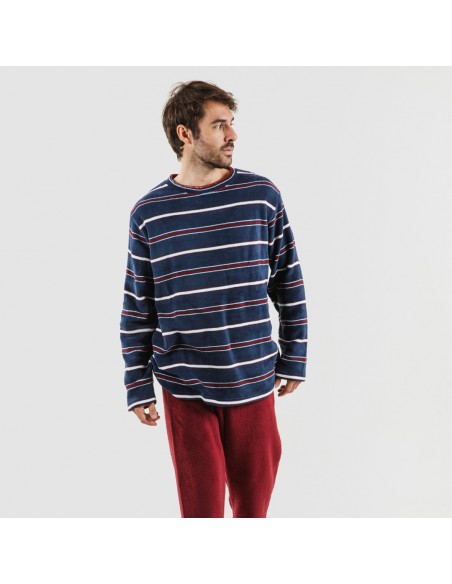 Pijama coral hombre Lucio burdeos