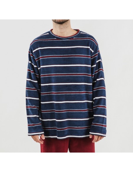 Pijama coral hombre Lucio burdeos