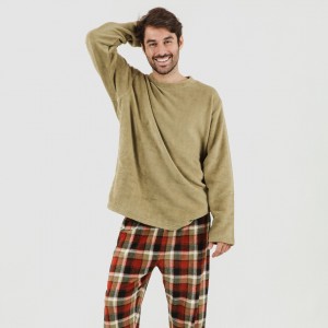 Pijama coral hombre Lucho verde