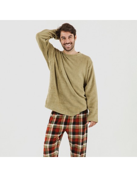 Pijama coral hombre Lucho verde