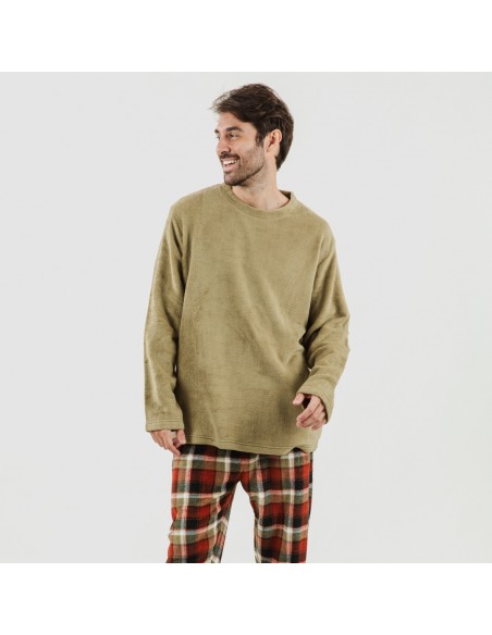 Pijama coral hombre Lucho verde