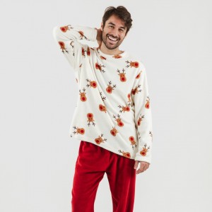 Pijama coral hombre Rudolf burdeos