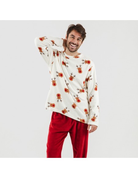 Pijama coral hombre Rudolf burdeos