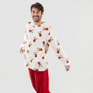 Pijama coral hombre Rudolf burdeos 2