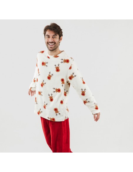 Pijama coral hombre Rudolf burdeos