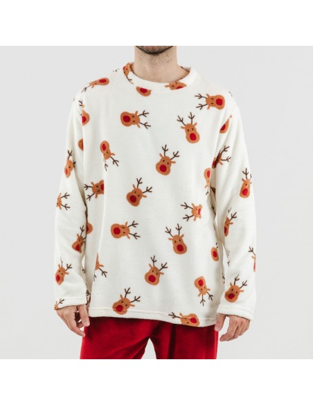 Pijama coral hombre Rudolf burdeos