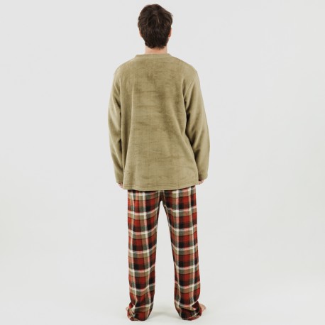 Pijama coral hombre Lucho verde