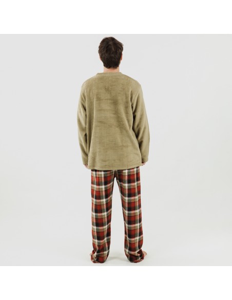 Pijama coral hombre Lucho verde