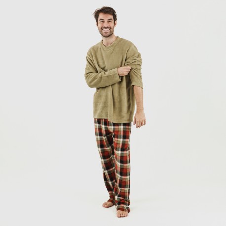 Pijama coral hombre Lucho verde