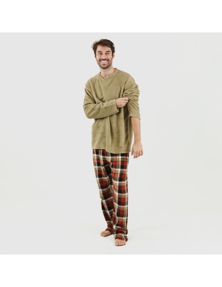 Pijama coral hombre Lucho verde
