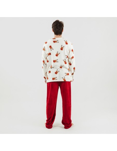 Pijama coral hombre Rudolf burdeos