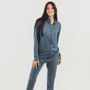 Conjunto deportivo chaqueta cremallera mujer indigo 2