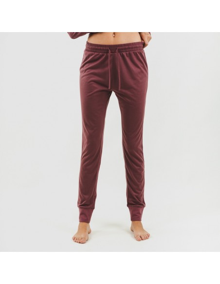 Conjunto deportivo chaqueta cremallera mujer berenjena