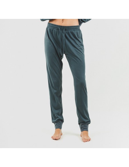 Conjunto deportivo chaqueta cremallera mujer verde azulado