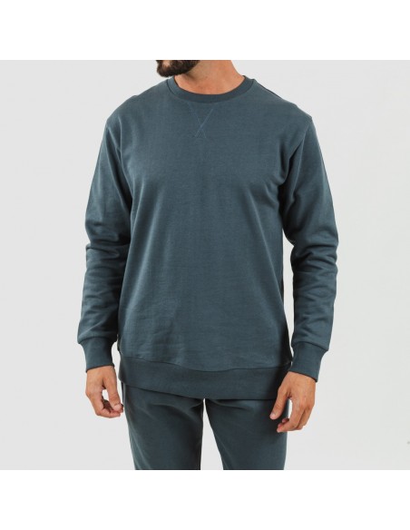 Conjunto deportivo largo algodón hombre verde menta