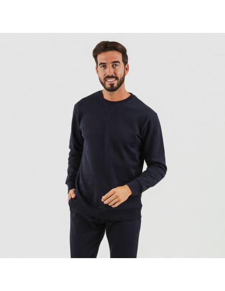 Conjunto deportivo largo algodón hombre azul marino