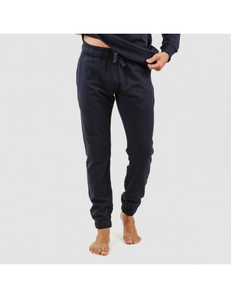 Conjunto deportivo largo algodón hombre azul marino