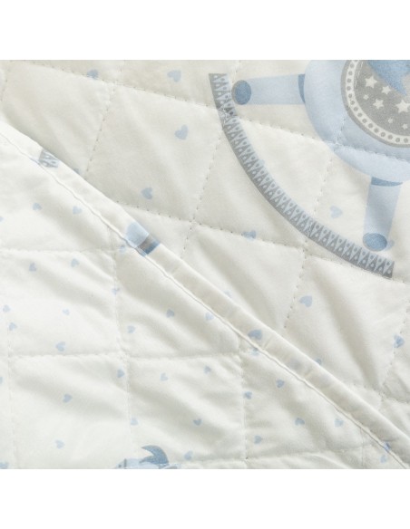 Colcha bouti Caballitos celeste