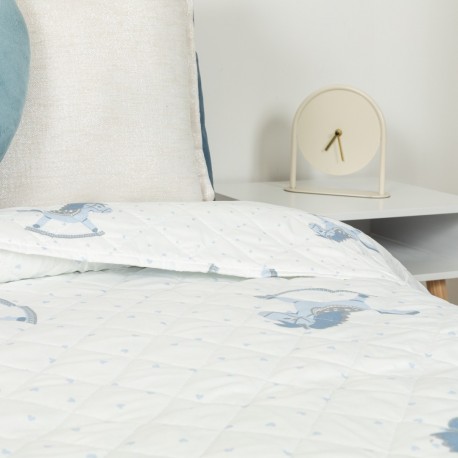 Colcha bouti Caballitos celeste