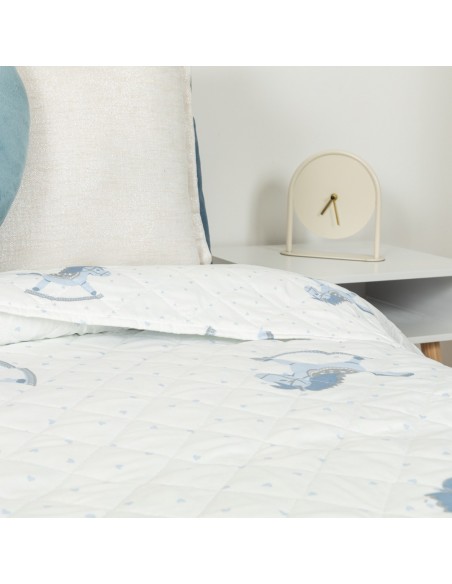 Colcha bouti Caballitos celeste