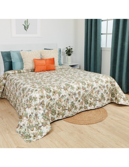 Colcha bouti Estefania verde caceria