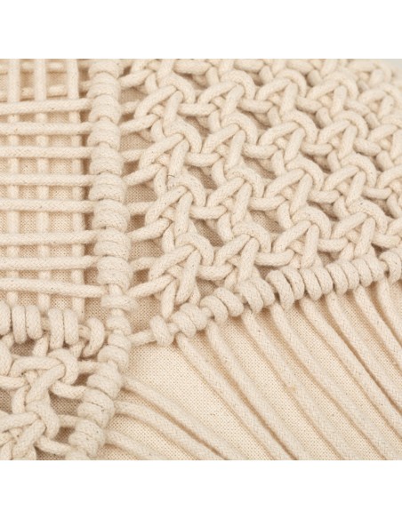 Cojín algodón Macrame Minoto natural 45x45 - funda + relleno