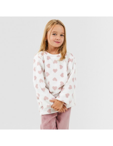 Pijama coral niña Praga malva rosa