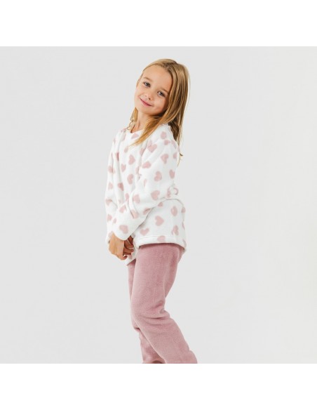 Pijama coral niña Praga malva rosa
