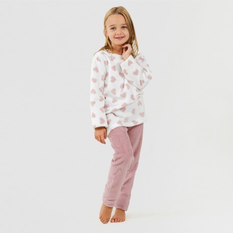 Pijama coral niña Praga malva rosa