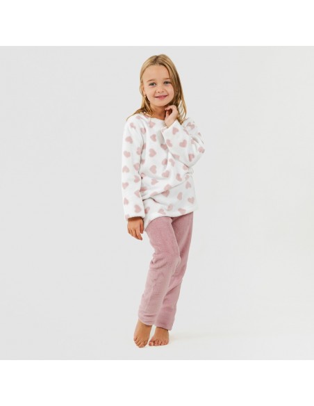 Pijama coral niña Praga malva rosa