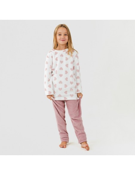 Pijama coral niña Praga malva rosa