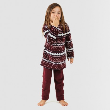 Pijama coral niño Cronos burdeos
