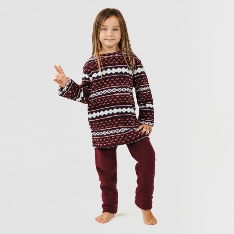 Pijama coral niño Cronos burdeos
