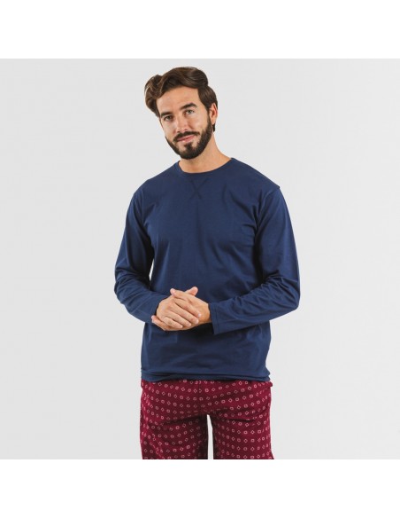 Pijama hombre franela Loui azul marino