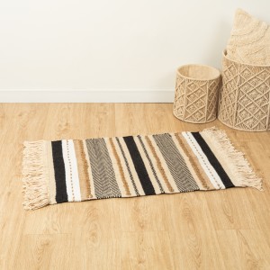 Alfombra algodón jute Holdem arena - negro