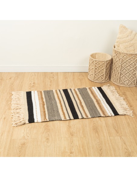 Alfombra algodón jute Holdem arena - negro