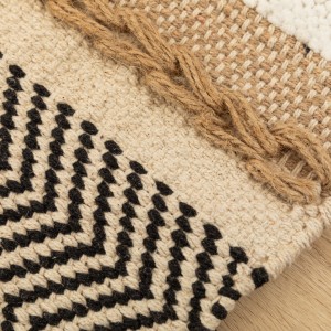 Alfombra algodón jute Holdem arena - negro 2