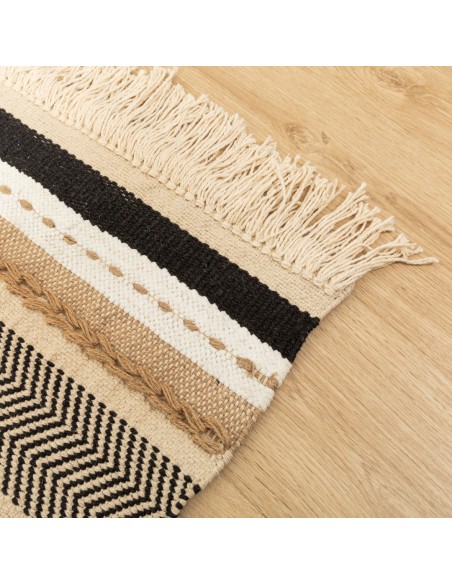 Alfombra algodón jute Holdem arena - negro