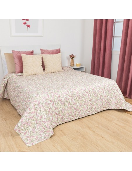 Colcha bouti Nora malva rosa