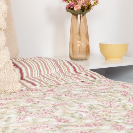 Colcha bouti Nora malva rosa