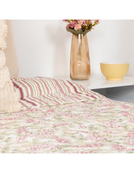 Colcha bouti Nora malva rosa