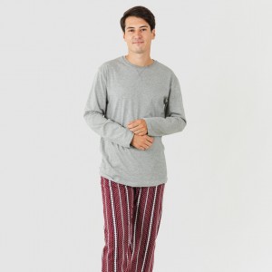 Pijama hombre franela Cronos gris