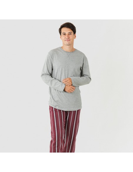 Pijama hombre franela Cronos gris