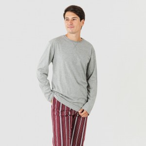 Pijama hombre franela Cronos gris 2