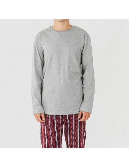Pijama hombre franela Cronos gris