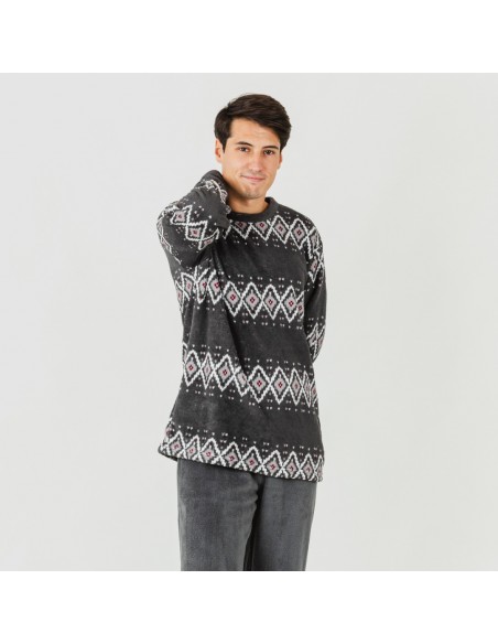 Pijama coral hombre Andros gris