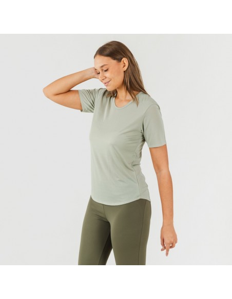 Conjunto deportivo leggings largo mujer verde hoja/cacería